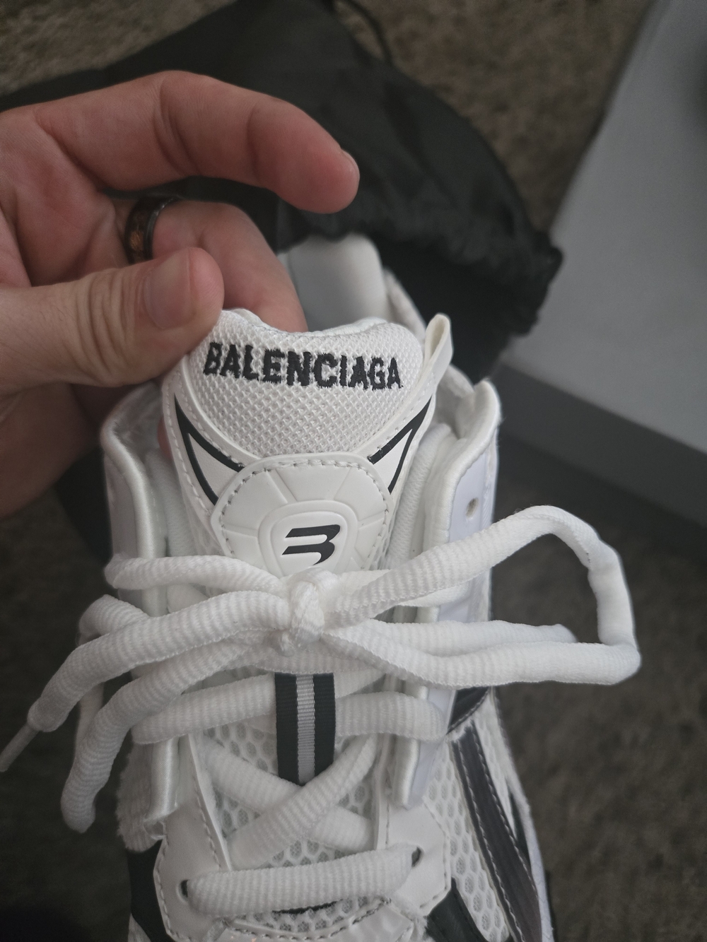 Balenciaga White and Black Athletic Sneakers - Picture 2 of 6